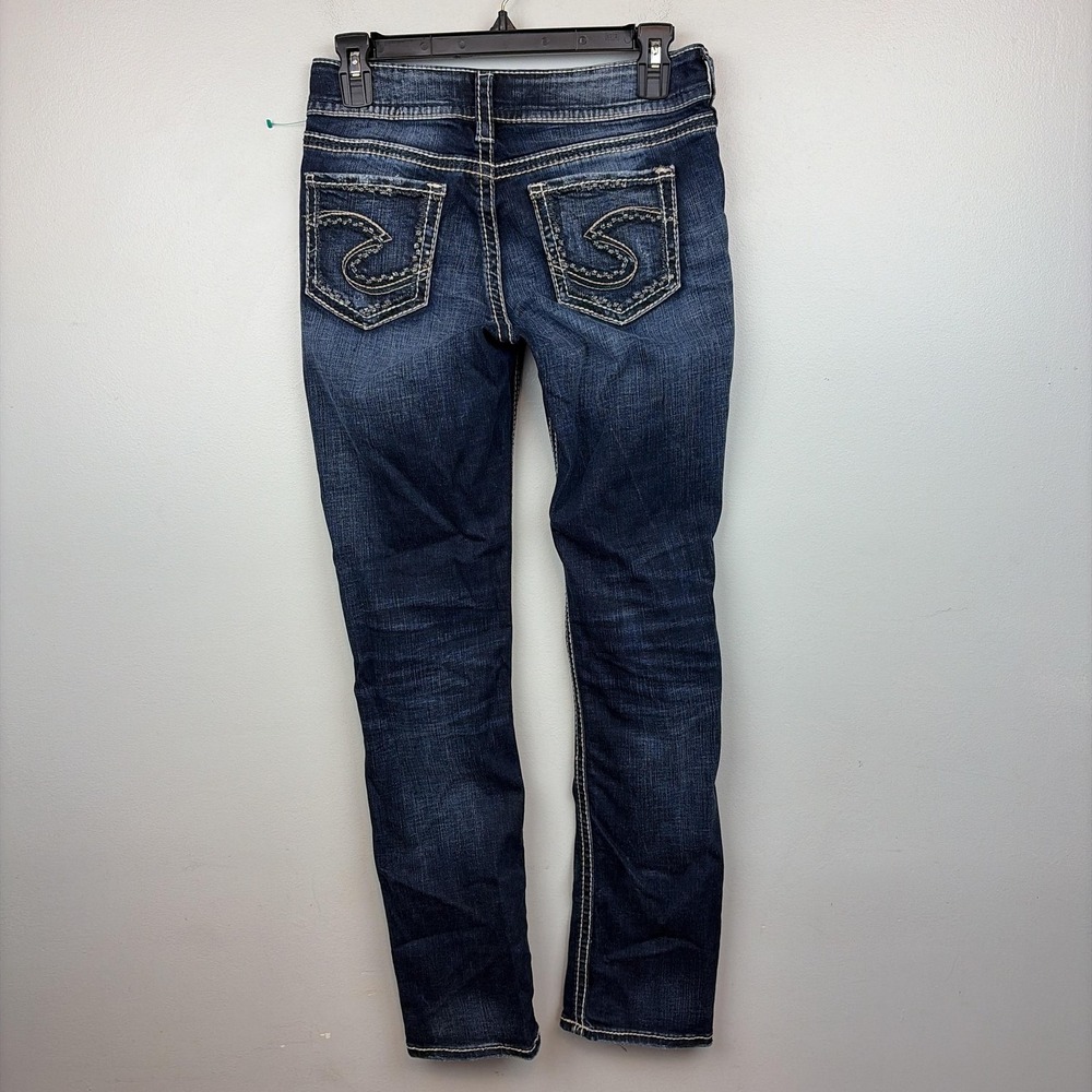 Silver Jeans Co Suki Mid Straight Jeans Womens 26x30 Dark Wash Stretch Denim - Picture 2 of 9